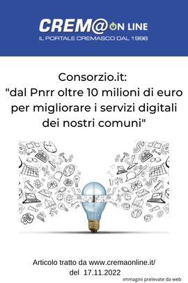 Consorzio.it: 'dal Pnrr oltre 10 milioni di euro per migliorare i servizi digitali dei nostri comuni'