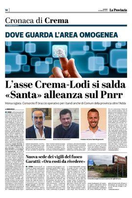 L’asse Crema-Lodi si salda «Santa» alleanza sul Pnrr